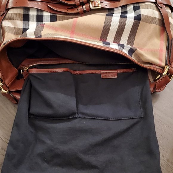 AUTHENTIC BURBERRY BRIDLE HOUSE CHECK GOSFORD HOBO XL - Picture 4 of 10